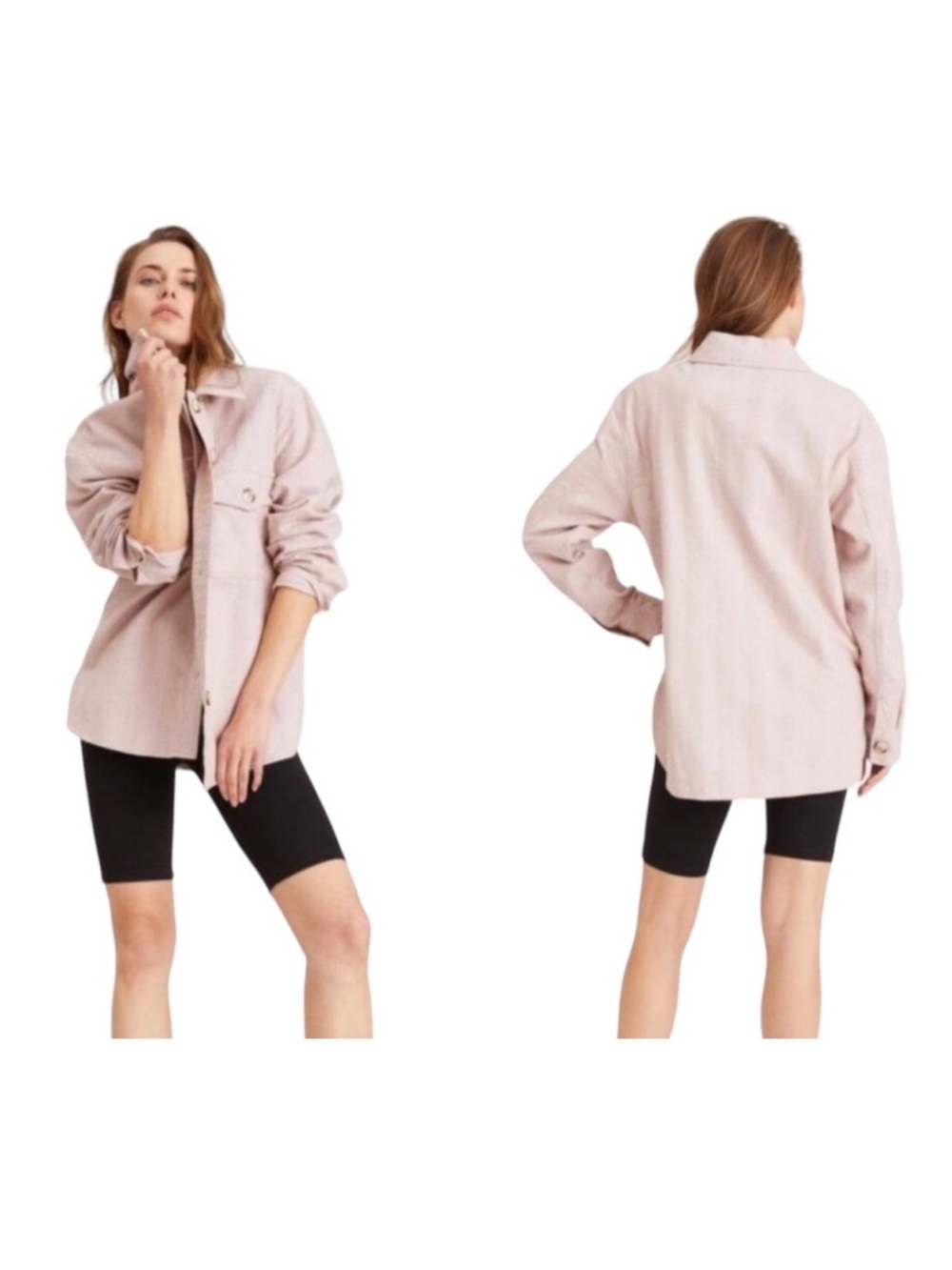 Sanctuary Pink Herringbone Shacket - Picture 3 of 15